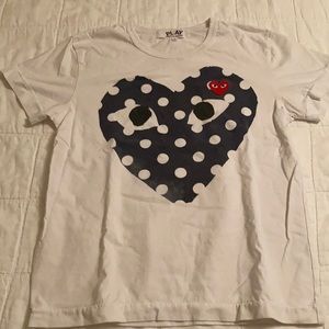 Commes des garçons blue polka dot shirt.